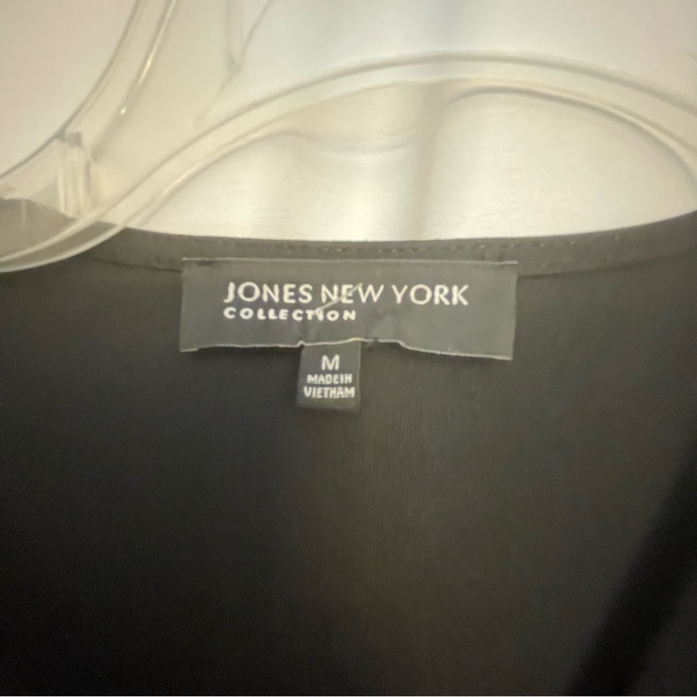 Jones New York Black Midi Dress V-Neck - Picture 3 of 4